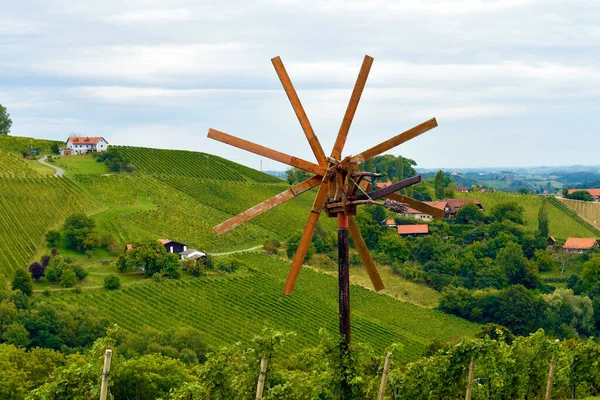Austria Klapotetz Kind Scarecrow Vineyards Steep Slopes Sulm Valley Located — Stock Photo, Image