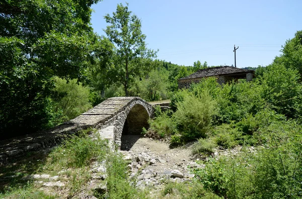 Řecko Epirus Historický Kamenný Most Saint Minas Okrese Zagori Aka — Stock fotografie