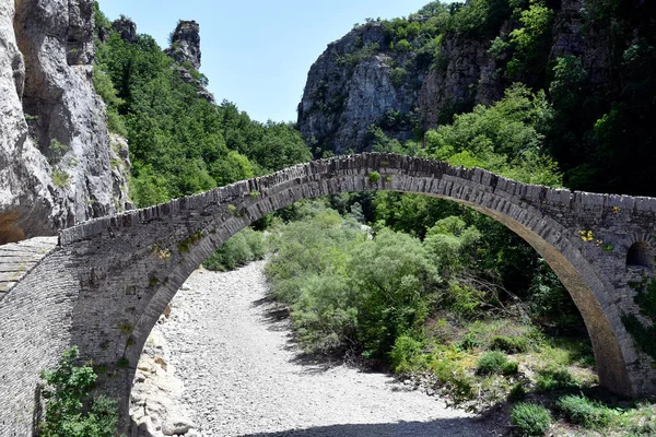 Řecko Epirus Historický Most Noutsos Alias Kokoris Most Přes Řeku — Stock fotografie