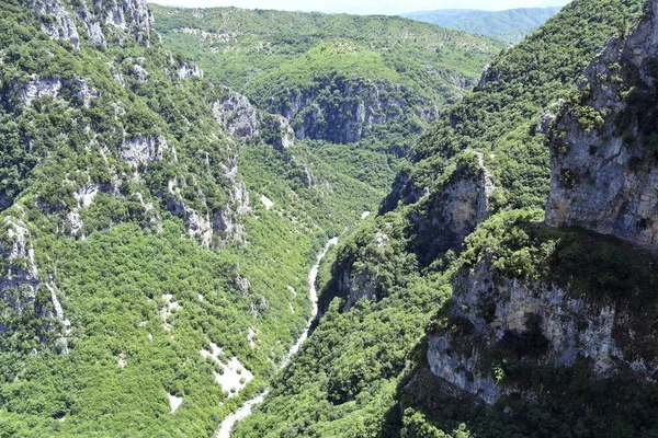 Greece View Vikos Gorge World Deepest Gorge Mentioned 1997 Guinness — ストック写真