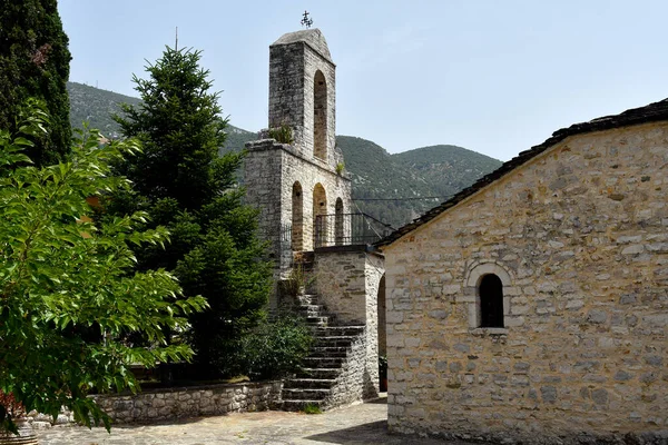 Grèce Clocher Ancienne Église Sur Île Lac Ioannina — Photo