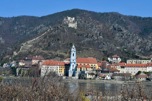 Austria Città Duernstein Con Monastero Rovina Del Castello Dove Inglese — Foto Stock