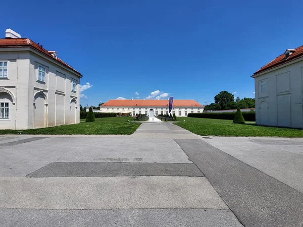 Вена Австрия Июня 2022 Года Парк Аугартен Дворцом Зеленым Оазисом — стоковое фото