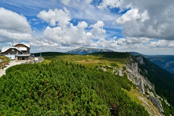 Hirschwang Avusturya Ağustos 2022 Bilinmeyen Yürüyüşçüler Viyana Alpleri Nin Bir — Stok fotoğraf