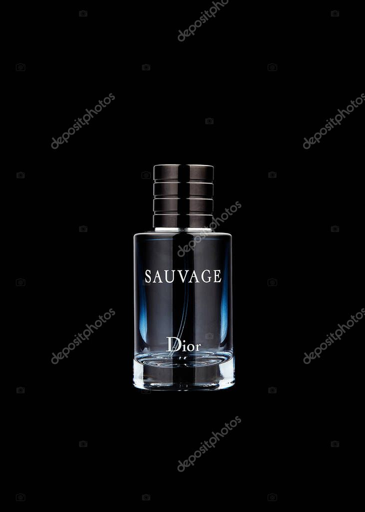 London, UK - March 23th 2022: Studio product image of Sauvage Dior cologne for men,the company was first founded in December 1946.