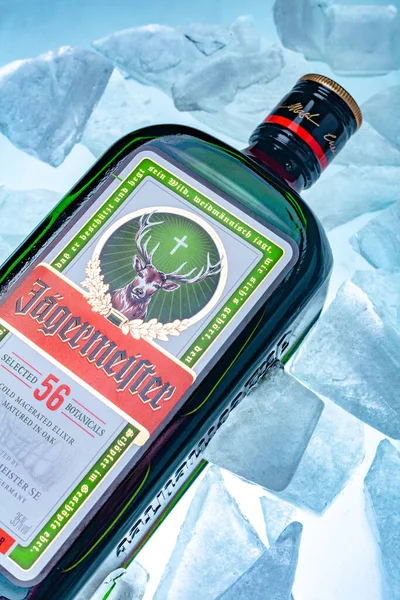 Ukrajna Poltava Július 2022 Egy Üveg Jagermeister Német Emésztőrendszer Gyógynövényből — Stock Fotó