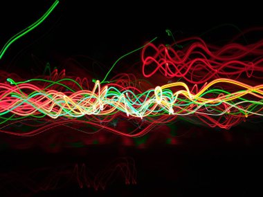 Şehrin gece trafik soyut resim.