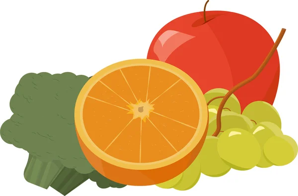 Frutos e produtos hortícolas — Vetor de Stock