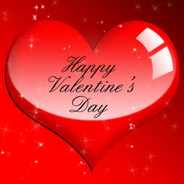 Herz lieben rotes Hochglanzsymbol. schöner glänzender Valentinstag — Stockfoto