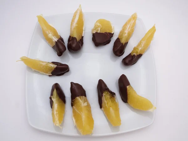 Tranches d'orange au chocolat — Photo