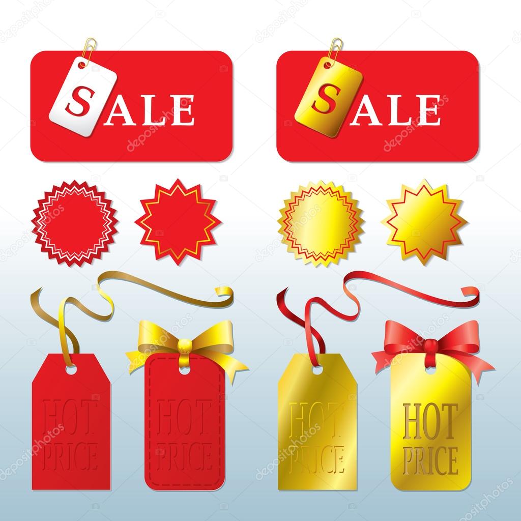 Set of stickers and labels for sale