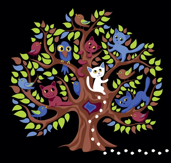 Árbol divertido — Vector de stock