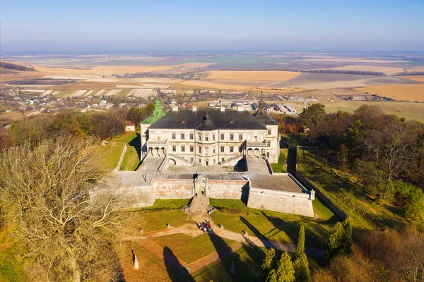 Aéreo Castelo Pidhirtsi Localizado Aldeia Pidhirtsi Lviv Oblast Ucrânia Pôr — Fotografia de Stock