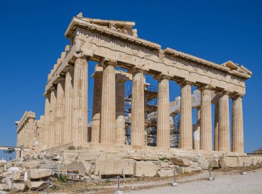 Yunanistan 'ın Atina kentindeki ünlü antik Yunan tapınağı Parthenon' un yeniden inşası