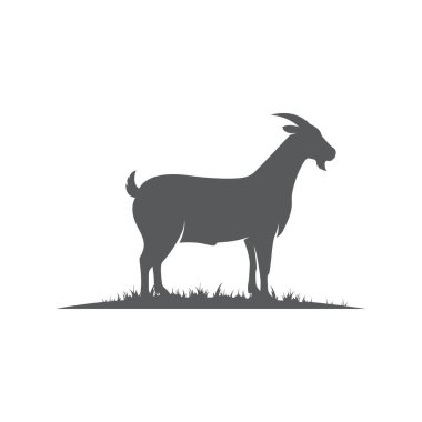 Goat side view silhouette. Farm goat animal logo design. Vector illustration