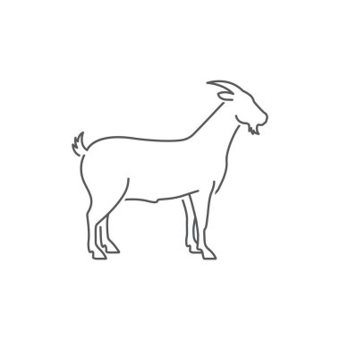 Goat side view linear silhouette. Farm goat animal logo design. goat line art. Vector illustration