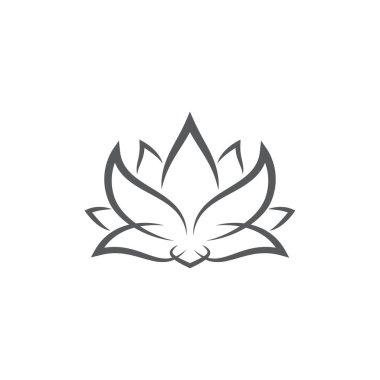 linear lotus logo templates. Vector floral linear lotus logo. Design lotus flower outline. Vector illustration. Lotus icon.