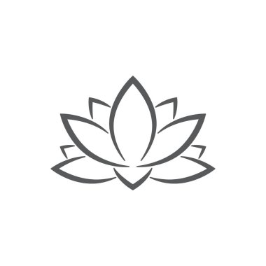 linear lotus logo templates. Vector floral linear lotus logo. Design lotus flower outline. Vector illustration. Lotus icon.