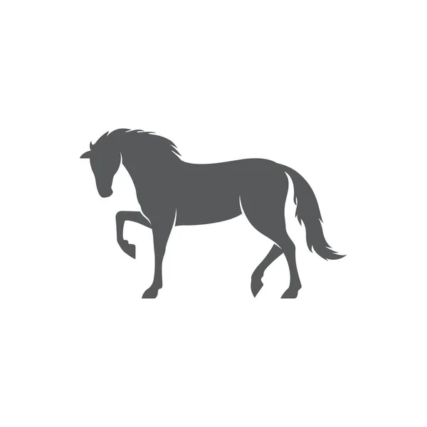 Horse Realistic Silhouette Logo Design Horse Pictogram Side View Horse — Archivo Imágenes Vectoriales