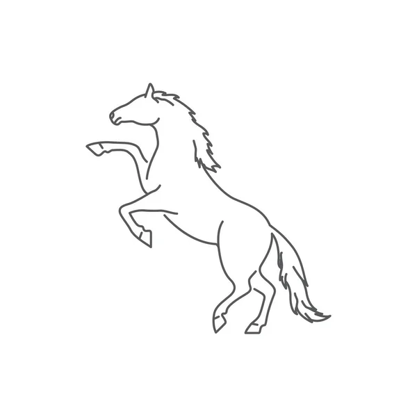 Horse Linear Silhouette Logo Design Horse Line Art Pictogram Linear — Archivo Imágenes Vectoriales