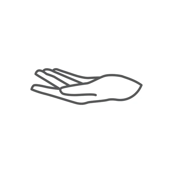 Hand Drawing Gesture Giving Linear Design Hand Icon Vector Hand — Stock Vector