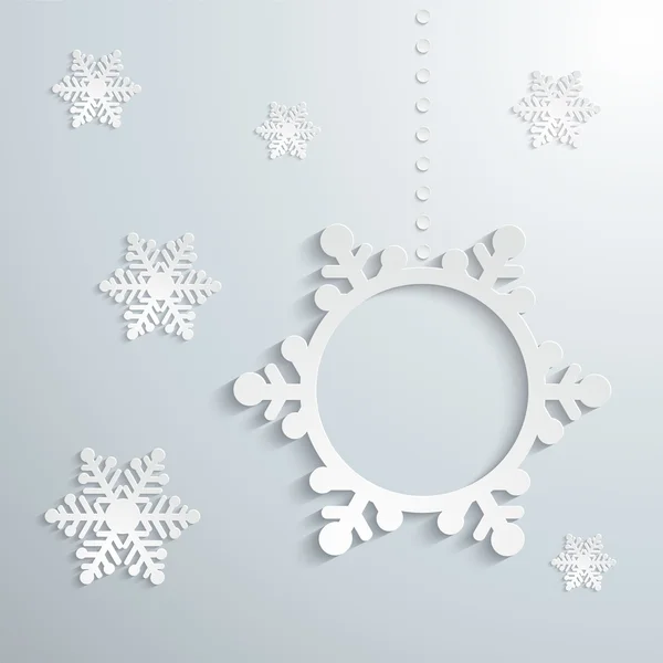 Design astratto con fiocchi di neve e spazio per il testo. Illustrazione vettoriale per il tuo design . Vettoriali Stock Royalty Free