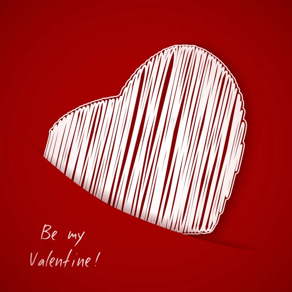 Coração do cartão de dia de Valentim — Vetor de Stock