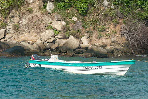 Santa Marta Magdalena Colombia Mayo 2021 Barco Pescadores Estacionado Puerto — Foto de Stock