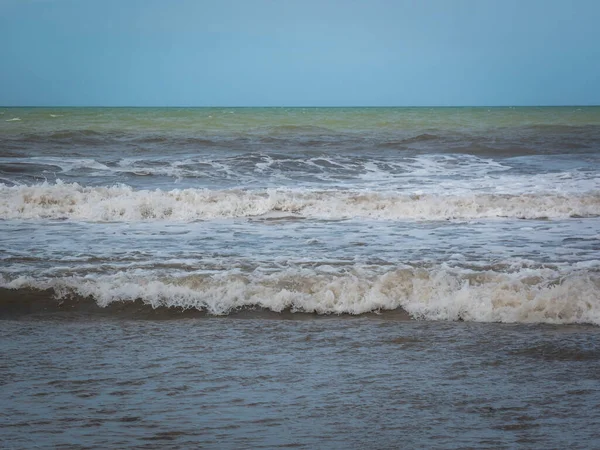 White Spume Známý Jako Sea Ocean Beach Foam Vytvořil Agitation — Stock fotografie