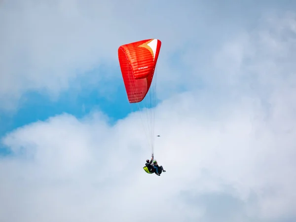 Belmira Antioquia Colômbia Novembro 2021 Parapente Vermelho Desporto Extremo Pela — Fotografia de Stock