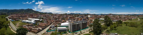 Paisaje Urbano Carmen Viboral Con Cordillera Fondo Unidades Residenciales Medio —  Fotos de Stock