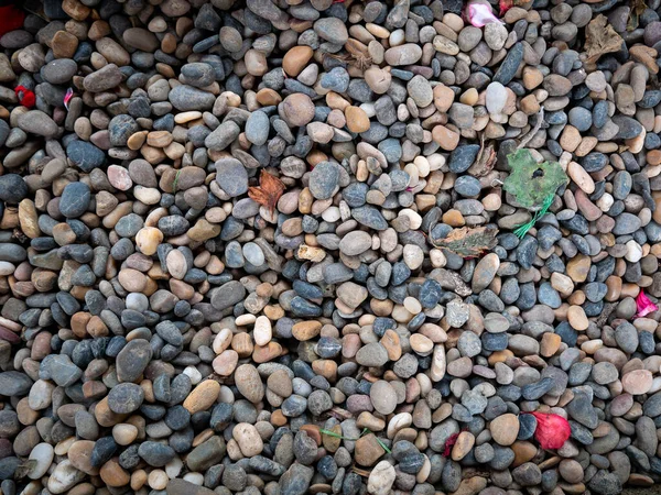 Small Stones Shades Blue Gray White Garden Bit Trash Top — Stock Photo, Image