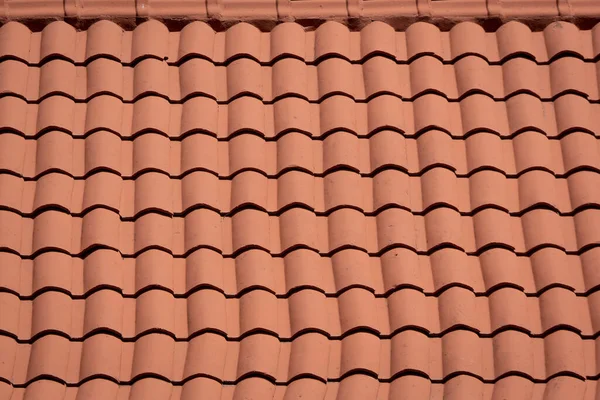 Telha Cerâmica Laranja Telhado Dia Ensolarado — Fotografia de Stock