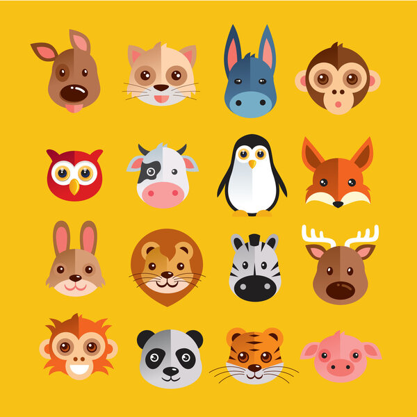 Funny Animal Heads Set