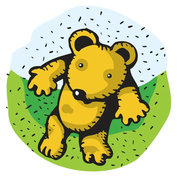 Медведь на траве — стоковый вектор