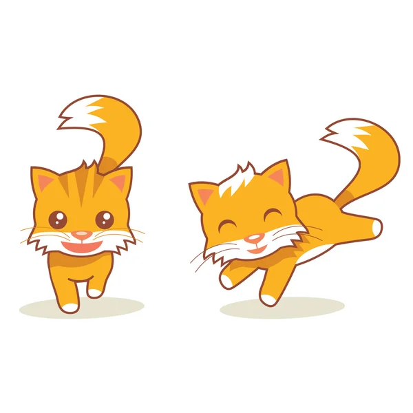 Katt och katt — Stock vektor