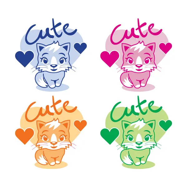 Gatos colores — Vector de stock