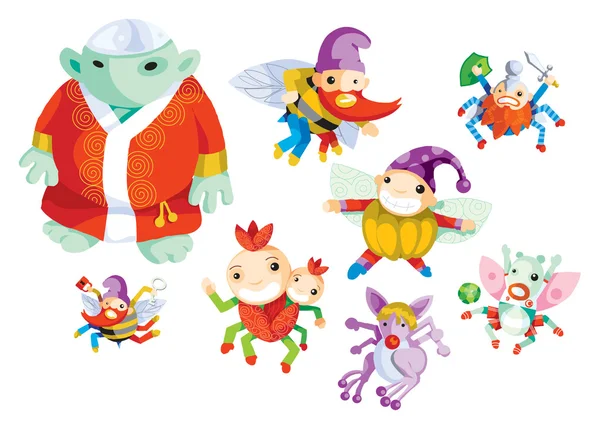 Creepy Adorable Creatures Set Royalty Free Stock Vectors
