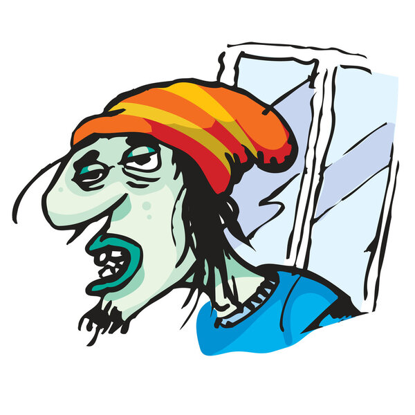 Гранж-мальчик болен.
