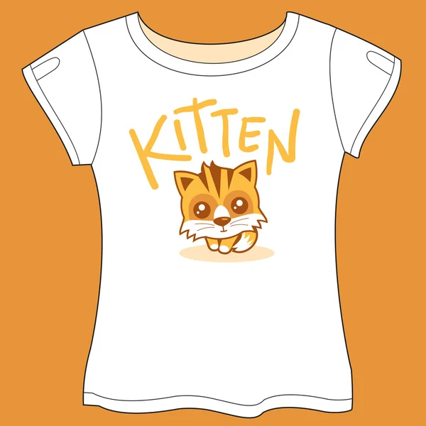 Смішні kittent сорочка — стоковий вектор