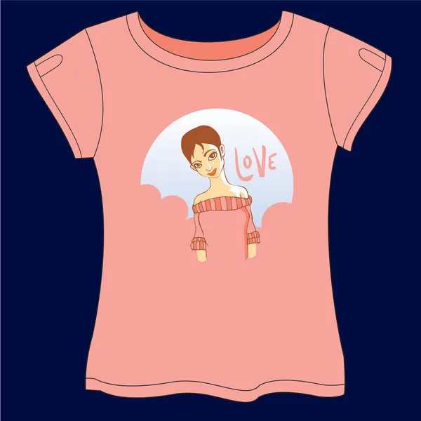 T-shirt Femmes amoureuses — Image vectorielle