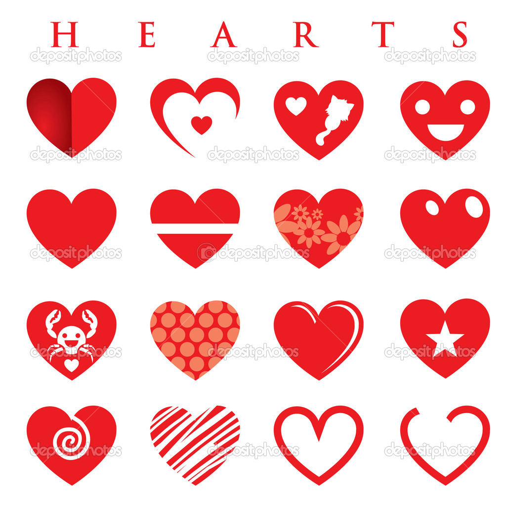 Hearts illustration Vector Set