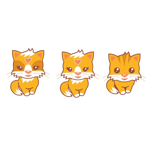Tres gatos — Vector de stock