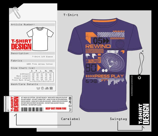 T-Shirt Design, Print Design — Stock vektor