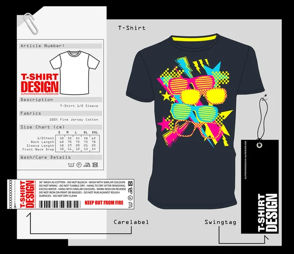 T-Shirt Design, Print Design — Stock vektor
