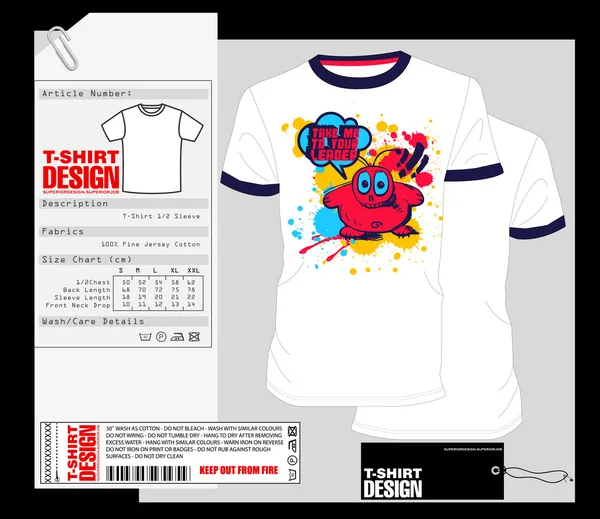 T-shirt design, print ontwerp — Stockvector