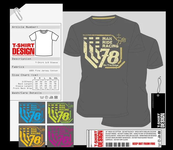 T-Shirt Design, Print Design — Stock Vector