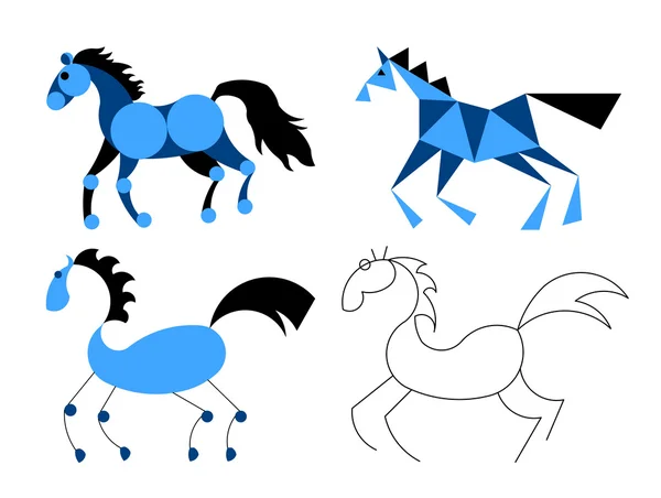 O cavalo estilizado — Wektor stockowy