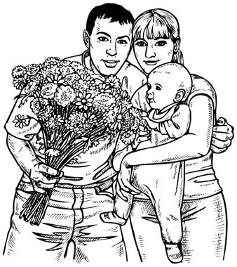 Aile ve çiçekler