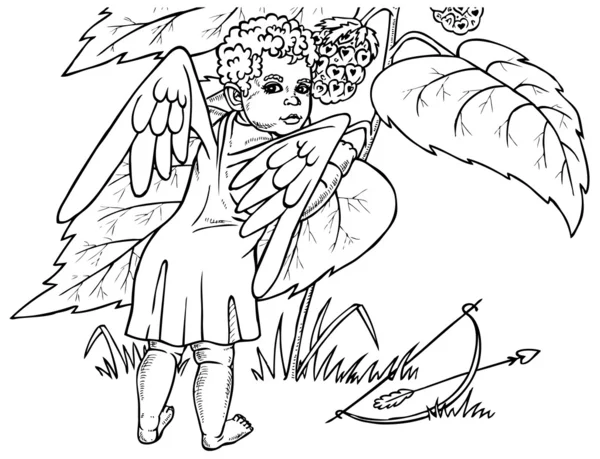天使とベリー — ストックベクタ